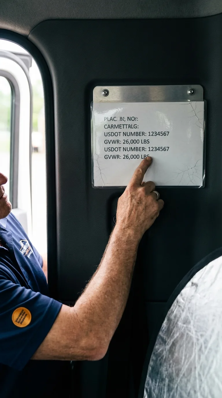 USDOT licensing placard verification in Chatham